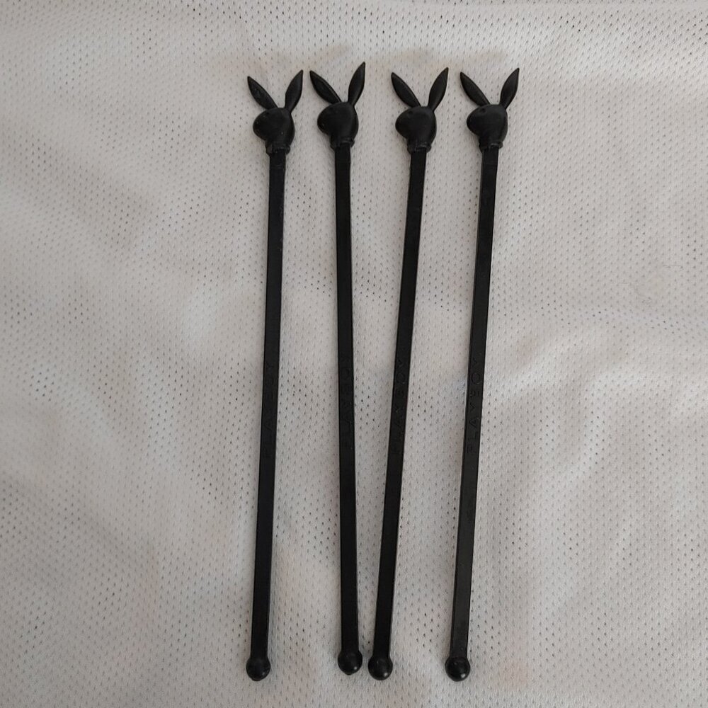 Vintage Playboy Club Bunny Drink Stir Sticks Set of 4